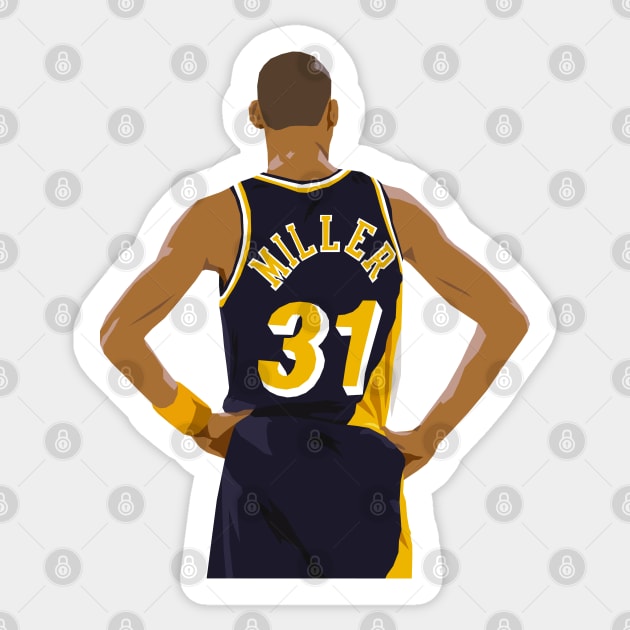 Reggie Miller Back-To Sticker by rattraptees